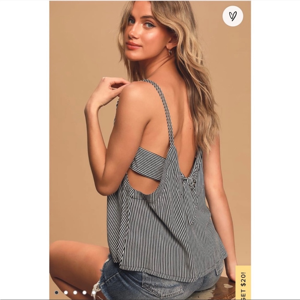 *NWT* Lulu's Adrift Black and White Striped Tank Top